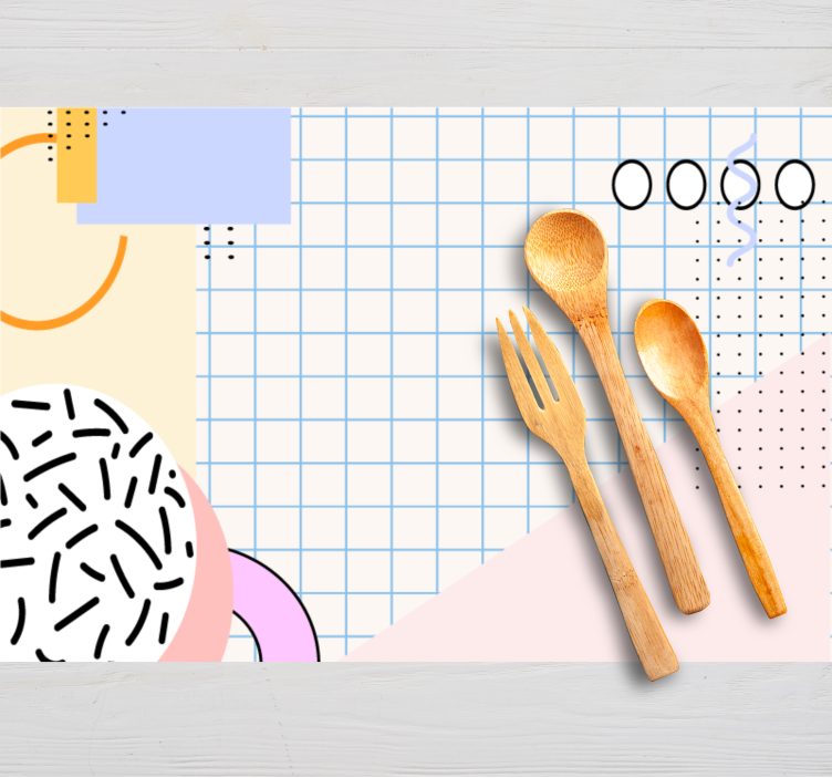 80s' abstract squares with color  placemats - TenStickers