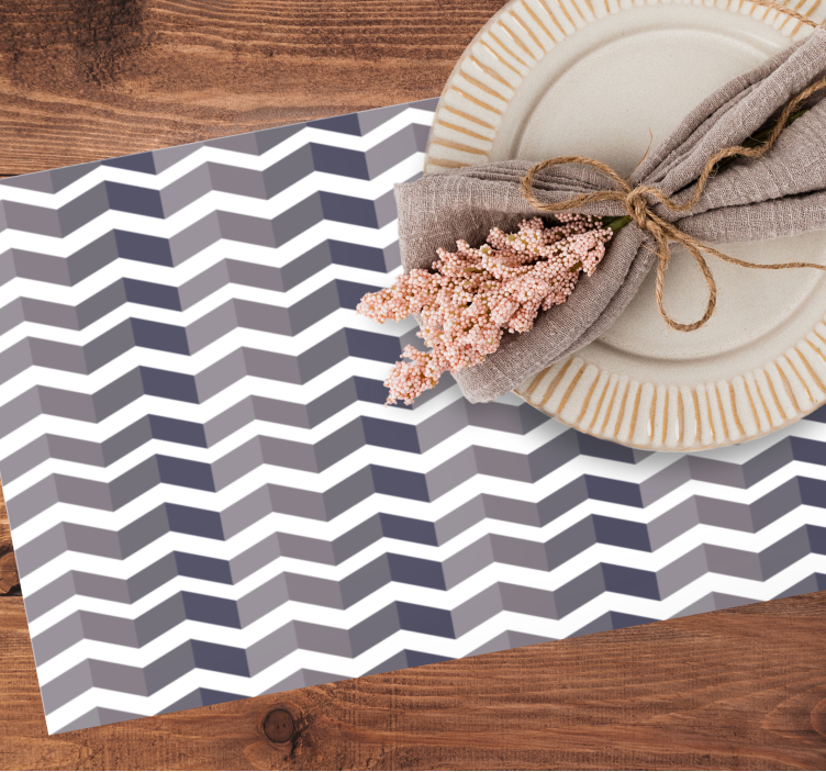 Black and white zig zag original placemats - TenStickers