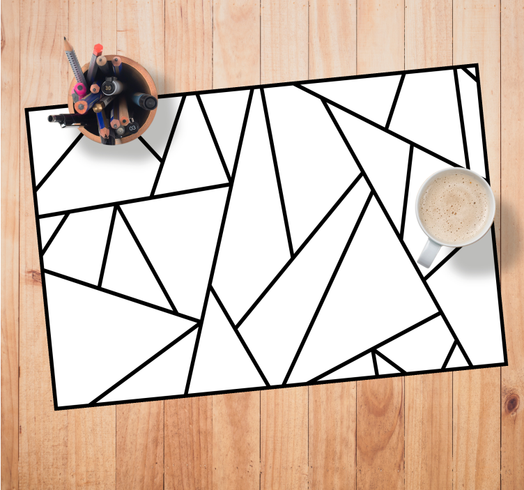 Black geometric minimalist design placemats - TenStickers