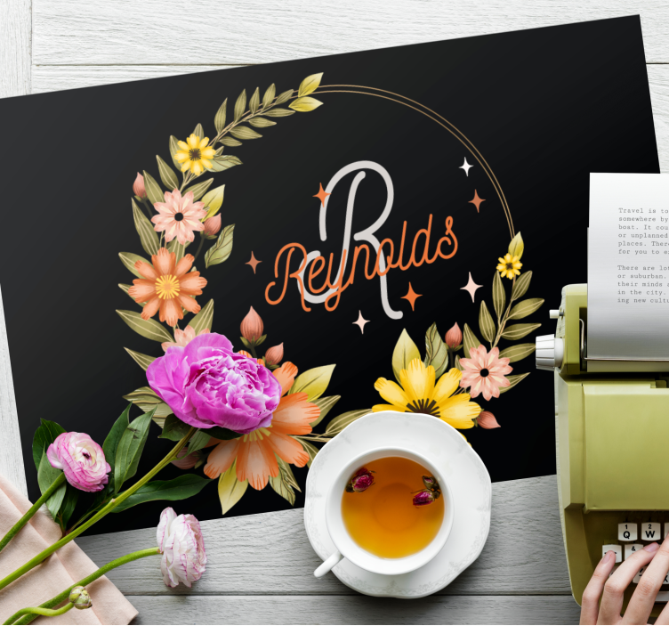 Dark welcome family name Personalised placemats - TenStickers