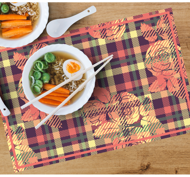 Botanical grid arrangement placemat - TenStickers