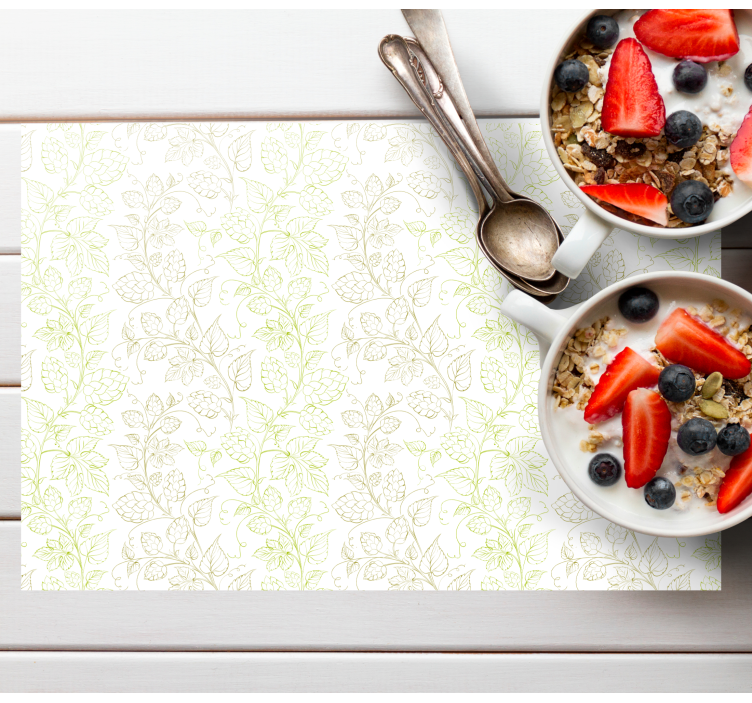 Botanical leaf motif placemat - TenStickers