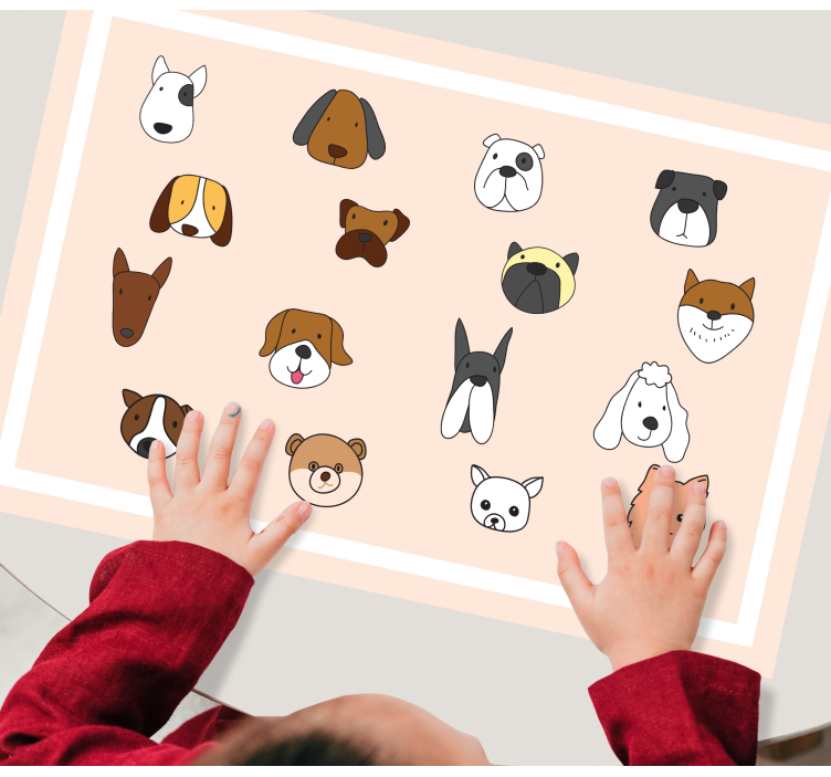 Cartoon dog breeds modern placemats - TenStickers