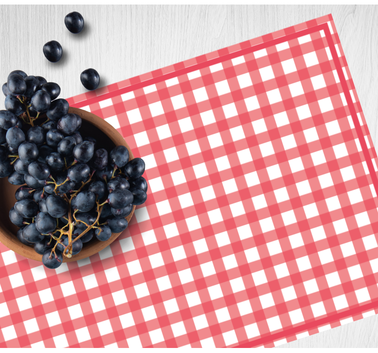 Checkered red pattern placemat - TenStickers