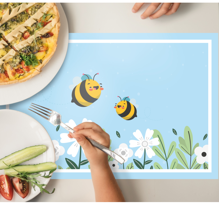 Cheerful bees flying children placemat - TenStickers