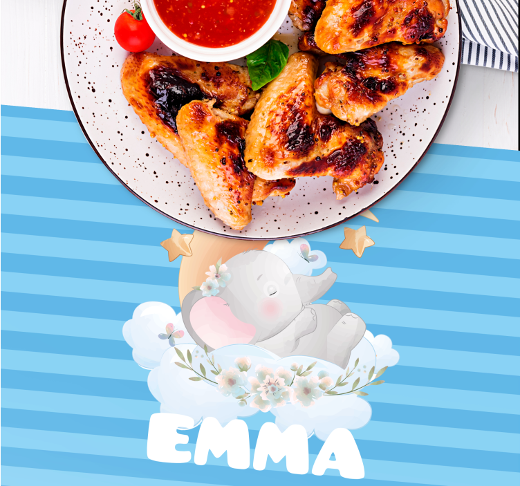 Children placemat adorable elephant design - TenStickers