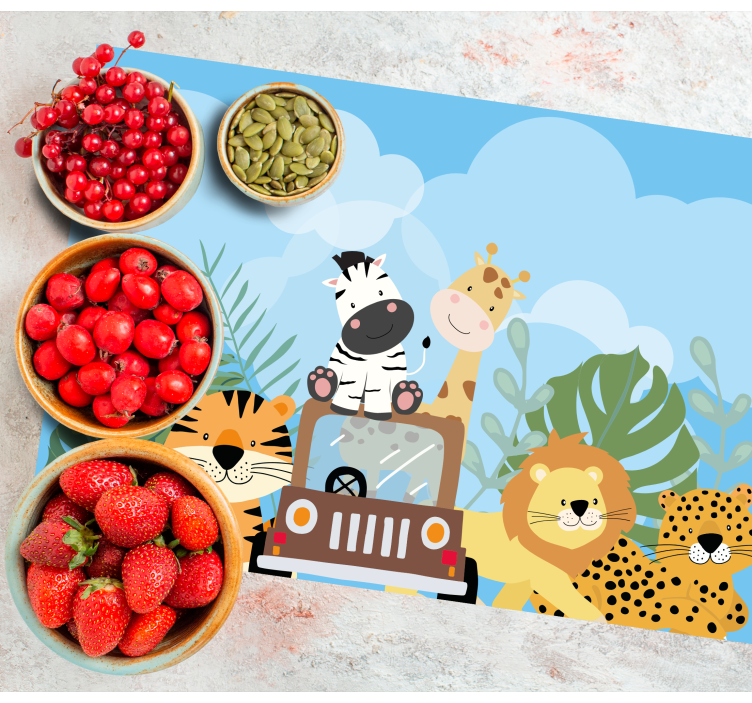 Children placemat animal safari adventure - TenStickers