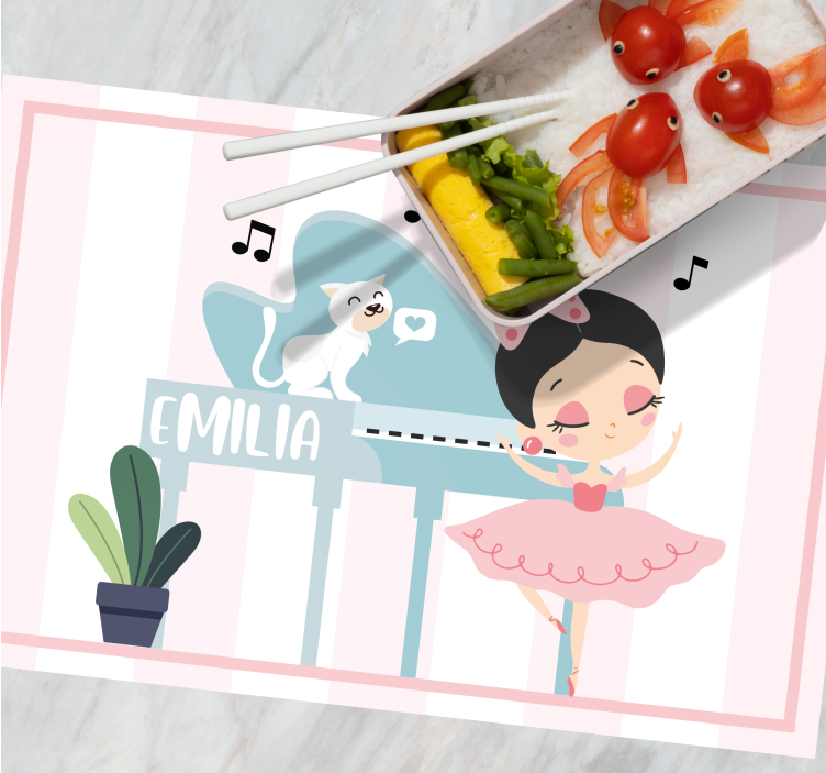 Children placemat ballet dancer figurine - TenStickers