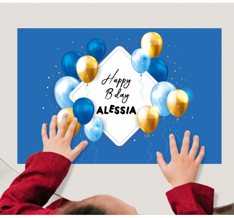 Children placemat birthday balloon party - TenStickers