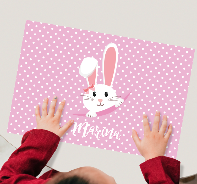 Children placemat bunny with bow - TenStickers