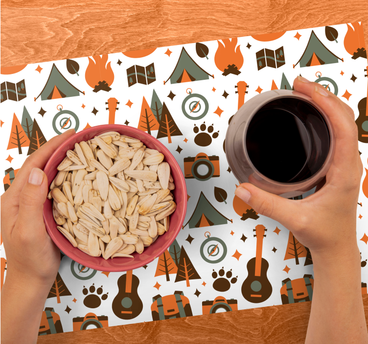 Children placemat camping adventure theme - TenStickers