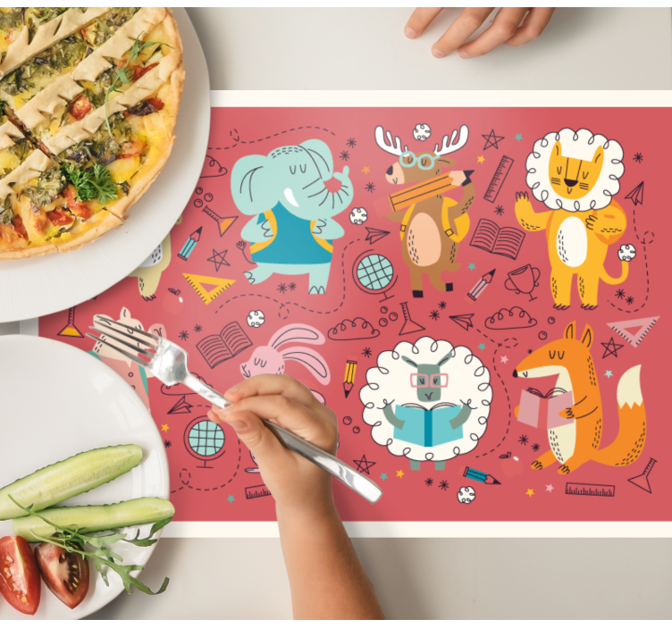 Children placemat colorful animal friends - TenStickers