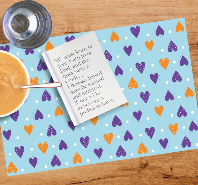 Children placemat colorful heart designs - TenStickers