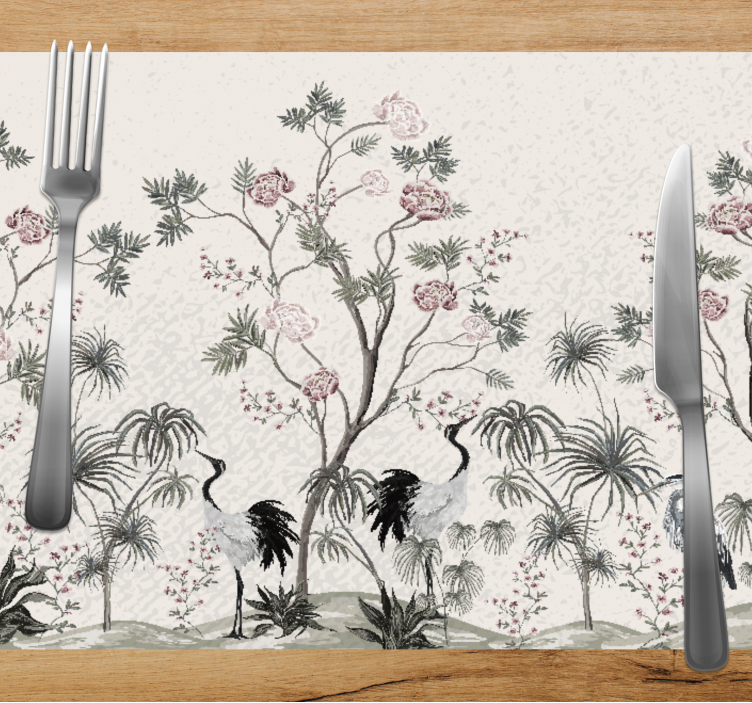 Children placemat cranes in bloom - TenStickers
