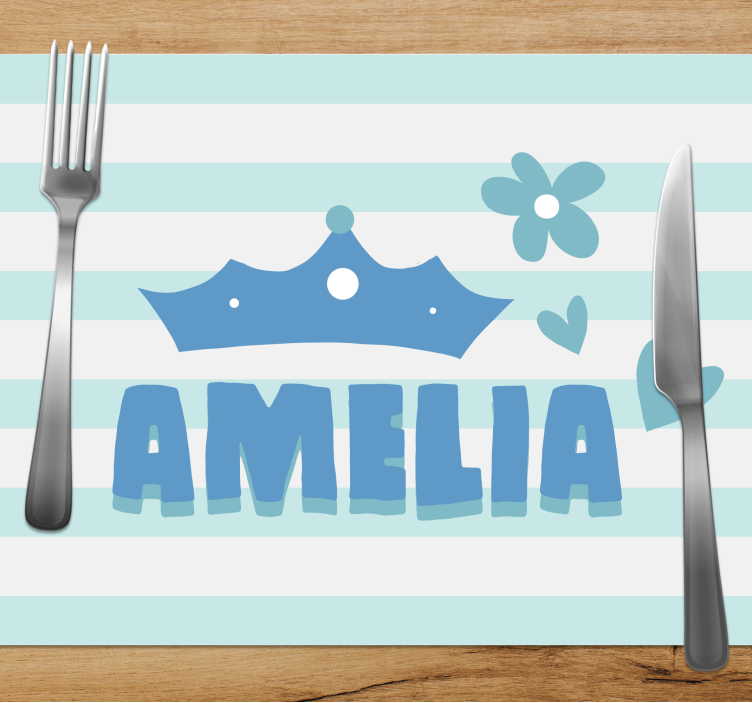 Children placemat crown and name - TenStickers