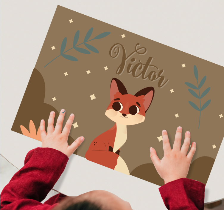 Children placemat cute fox design - TenStickers