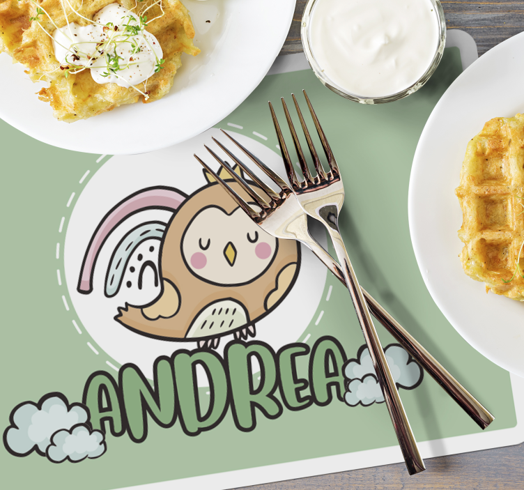 Children placemat cute owl design - TenStickers