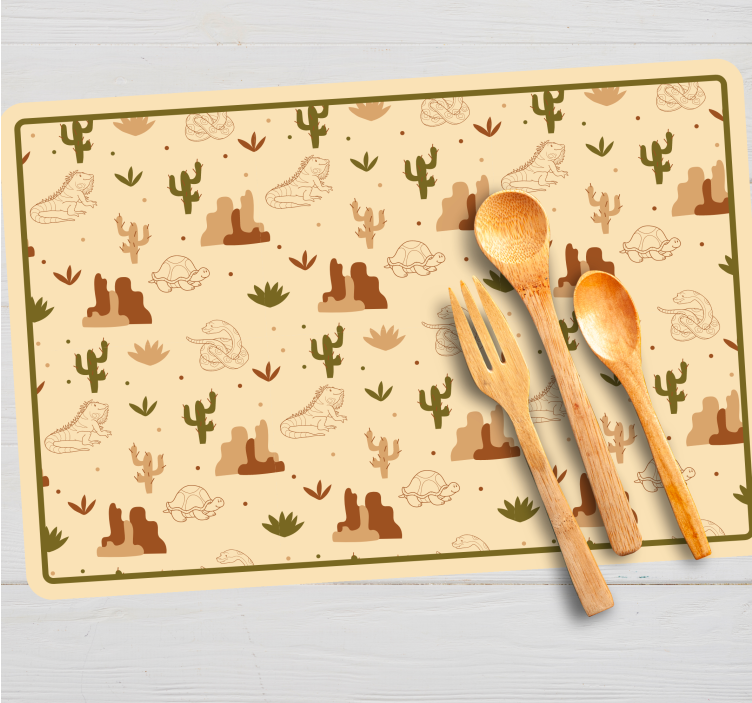 Children placemat desert animals design - TenStickers
