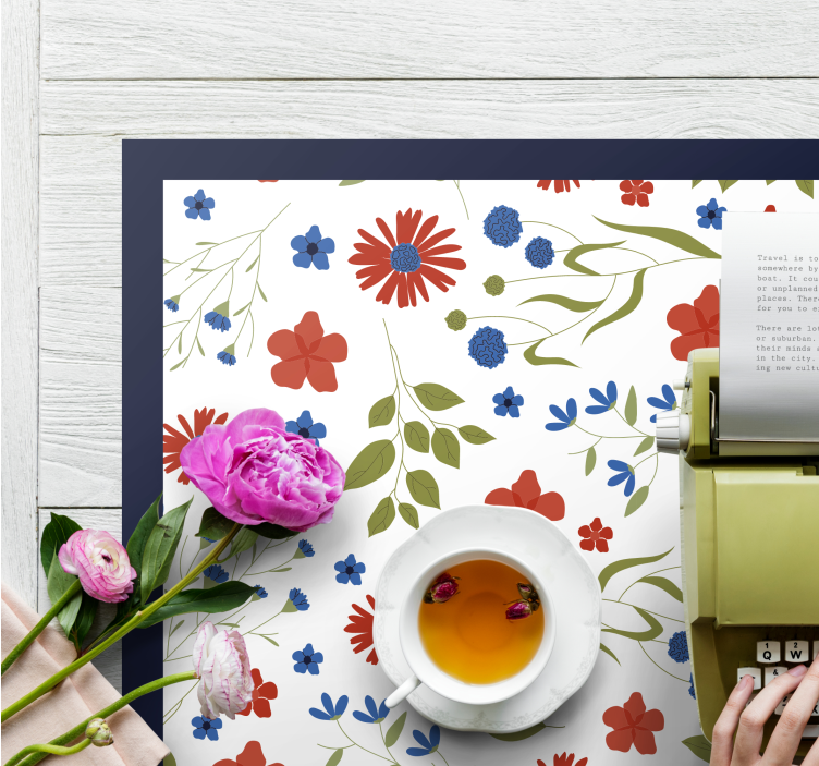 Children placemat floral pattern joy - TenStickers