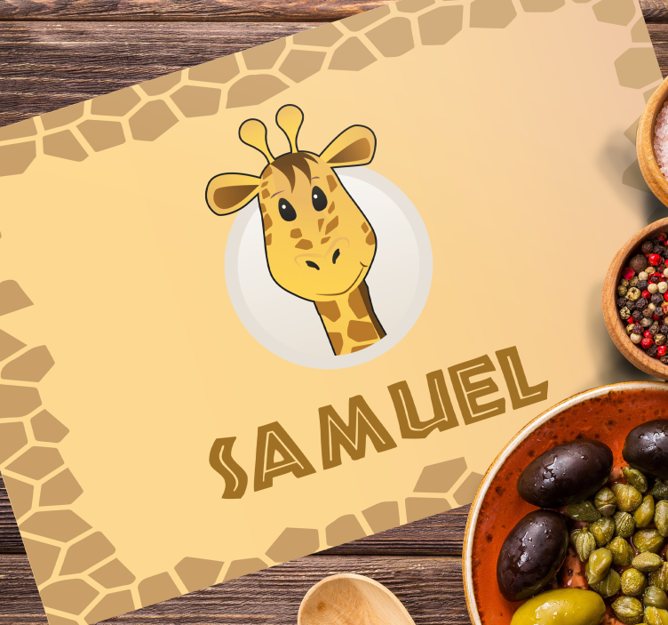 Children placemat giraffe character design - TenStickers