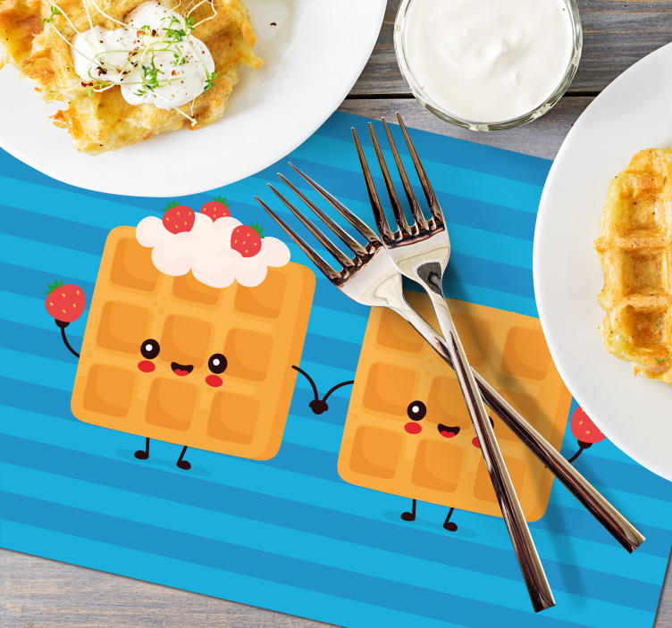 Children placemat happy waffle friends - TenStickers