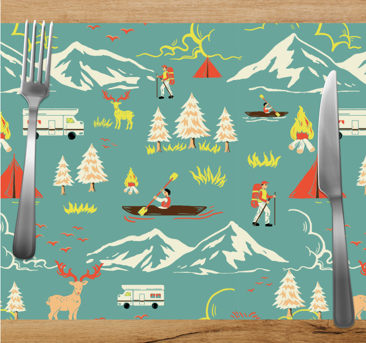 Children placemat outdoor adventure design - TenStickers