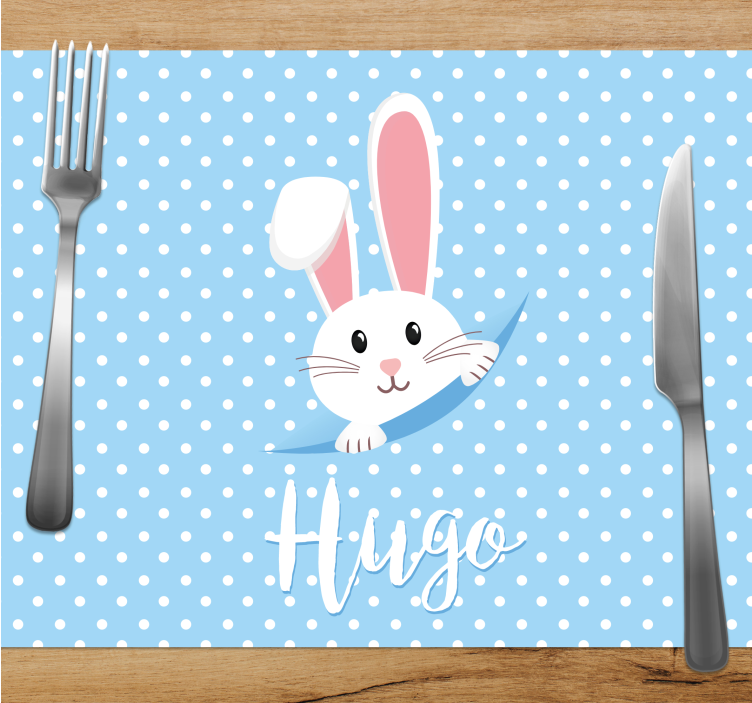 Children placemat with adorable bunny design - TenStickers
