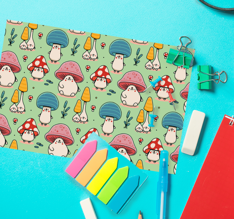Children placemat with adorable mushroom friends - TenStickers