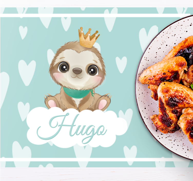 Children placemat with adorable sloth design - TenStickers