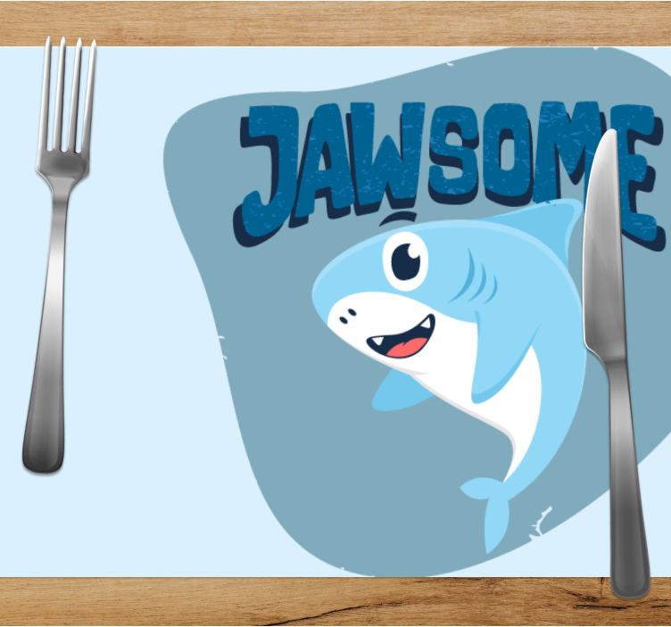 Children placemat with cheerful shark design - TenStickers