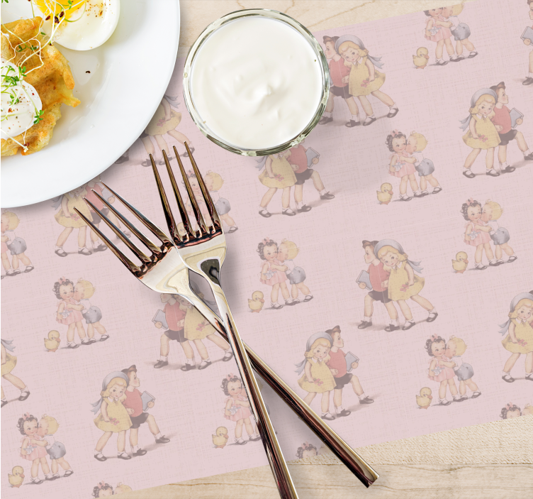 Children placemat with classic kid illustrations - TenStickers