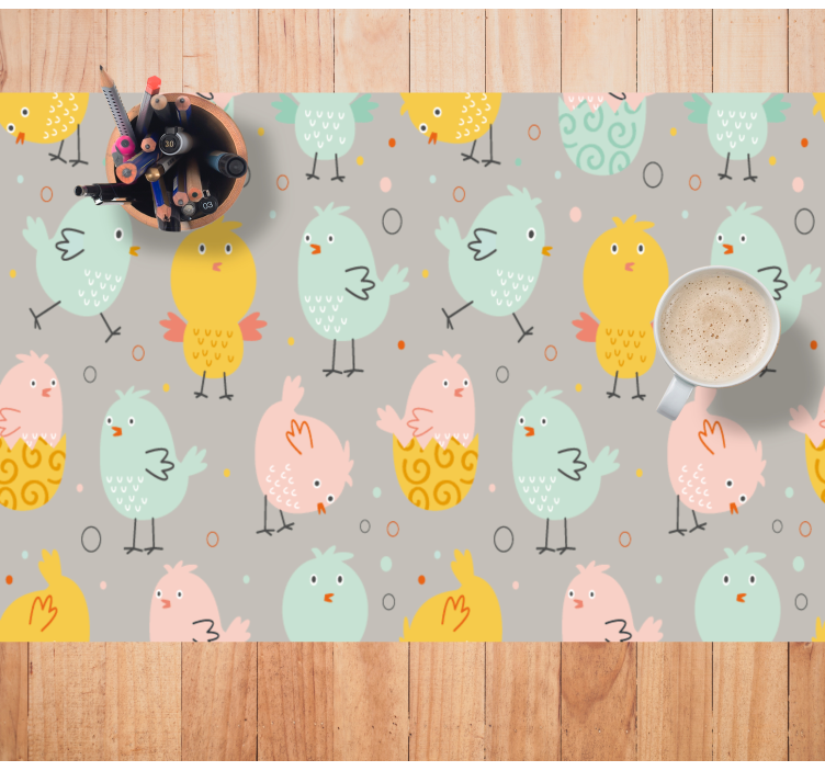 Children placemat with colorful chick designs - TenStickers