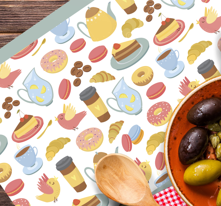 Children placemat with colorful dessert designs - TenStickers