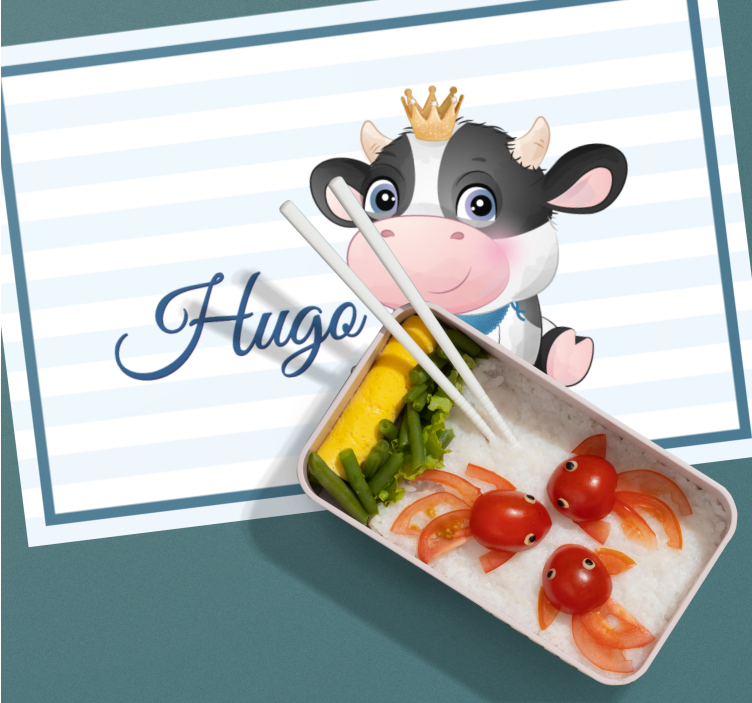 Children placemat with cow character illustration - TenStickers