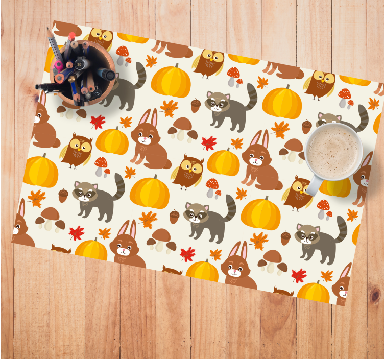 Children placemat with cute animal friends - TenStickers