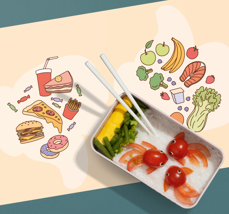 Children placemat with fun food designs - TenStickers