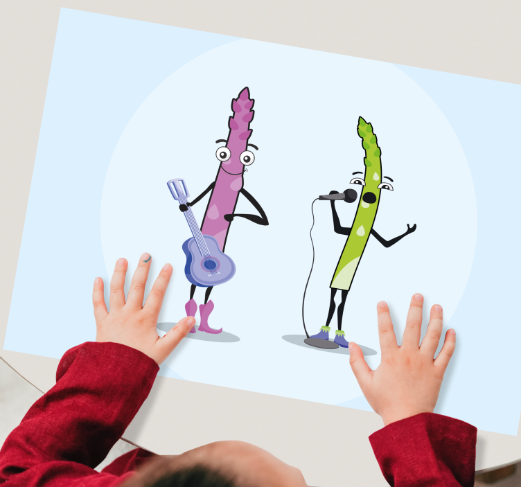 Children placemat with musical veggie characters - TenStickers
