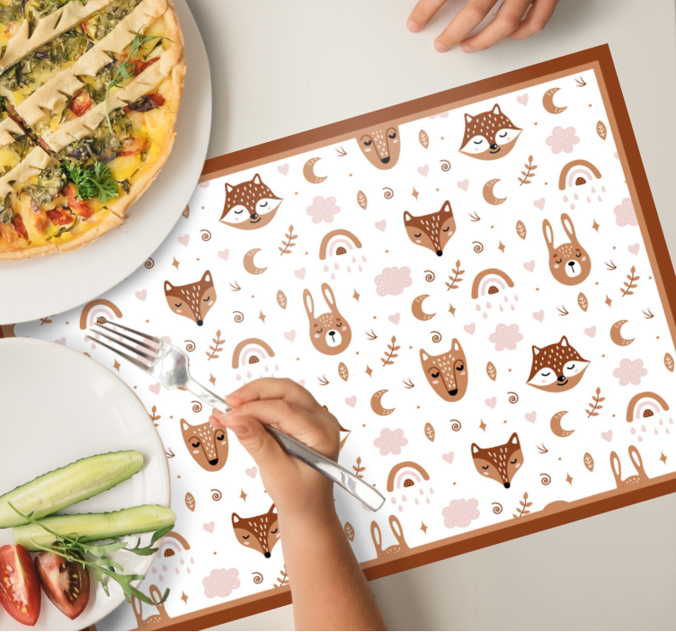 Children placemat with playful animal designs - TenStickers
