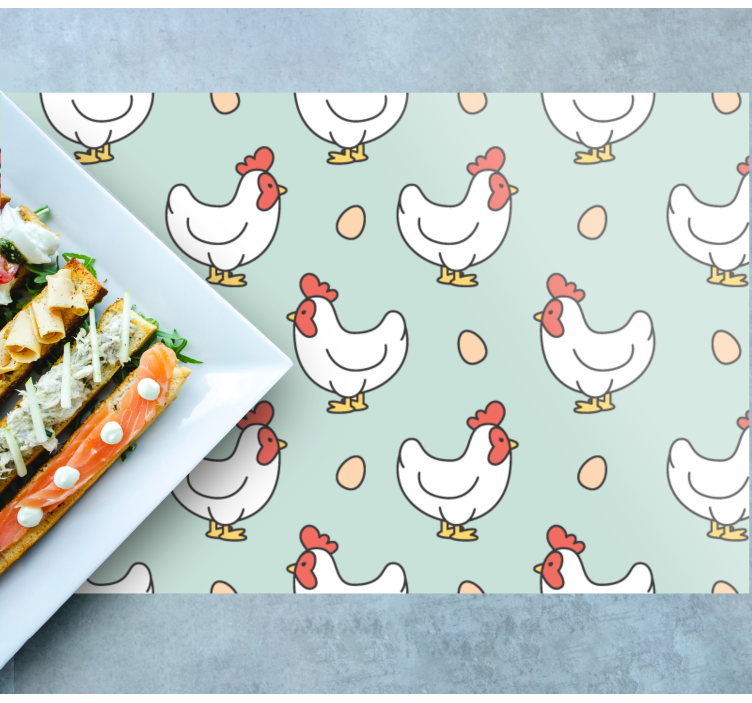 Children placemat with playful chicken designs - TenStickers
