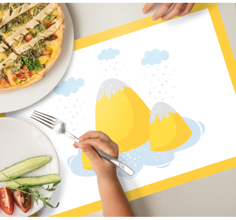 Children placemat yellow mountain design - TenStickers