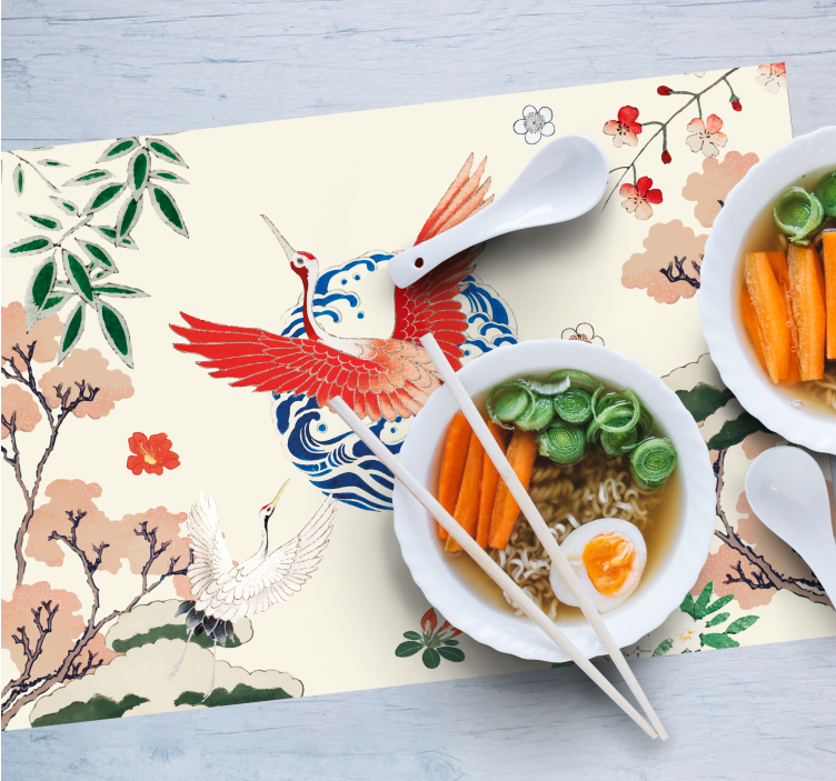 Chinoiserie Vinyl placemats - TenStickers