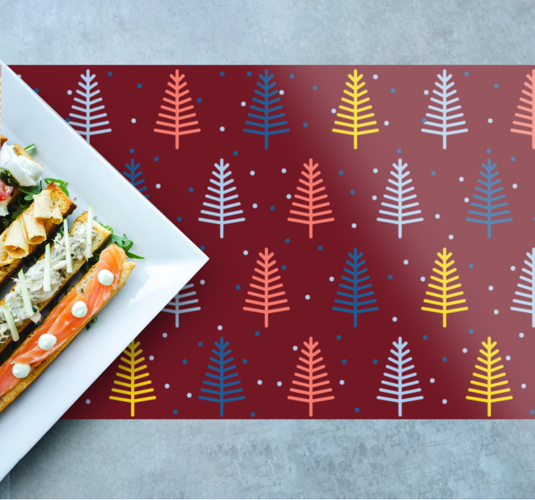 Christmas placemat colorful tree design - TenStickers