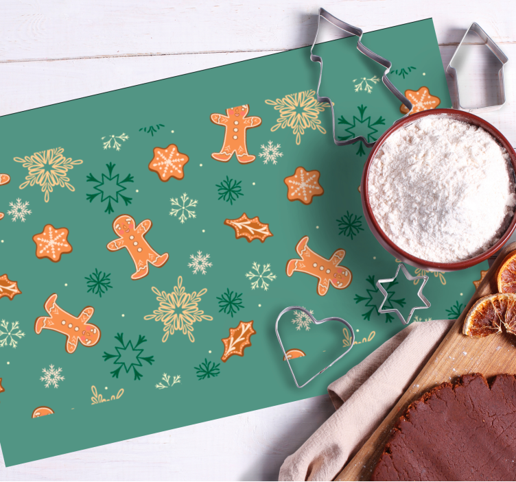 Christmas placemat gingerbread cookie designs - TenStickers
