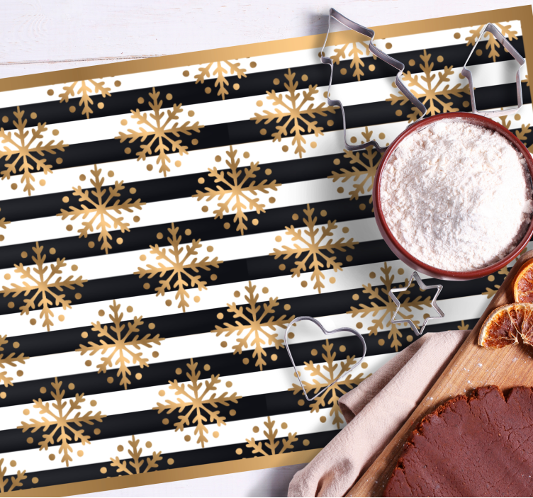 Christmas placemat gold snowflake design - TenStickers