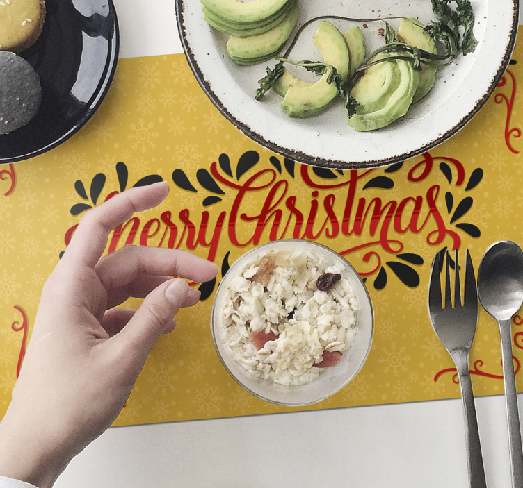 Christmas placemat joyful holiday wishes - TenStickers