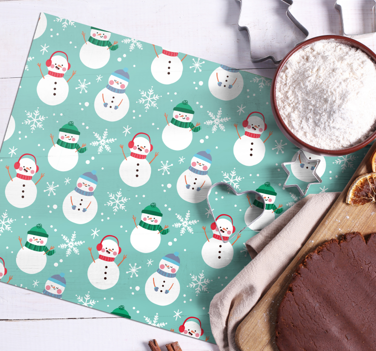 Christmas placemat joyful snowman design - TenStickers