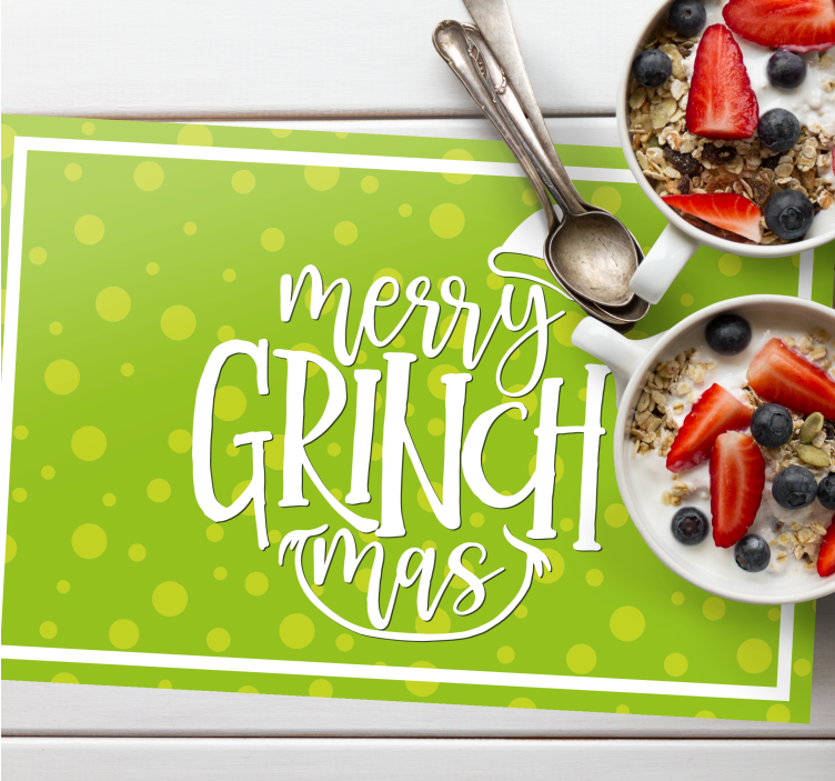 Christmas placemat merry grinch mas design - TenStickers