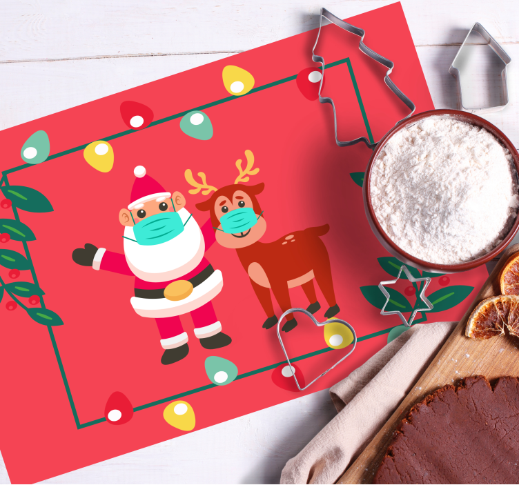 Christmas placemat santa and sleigh - TenStickers
