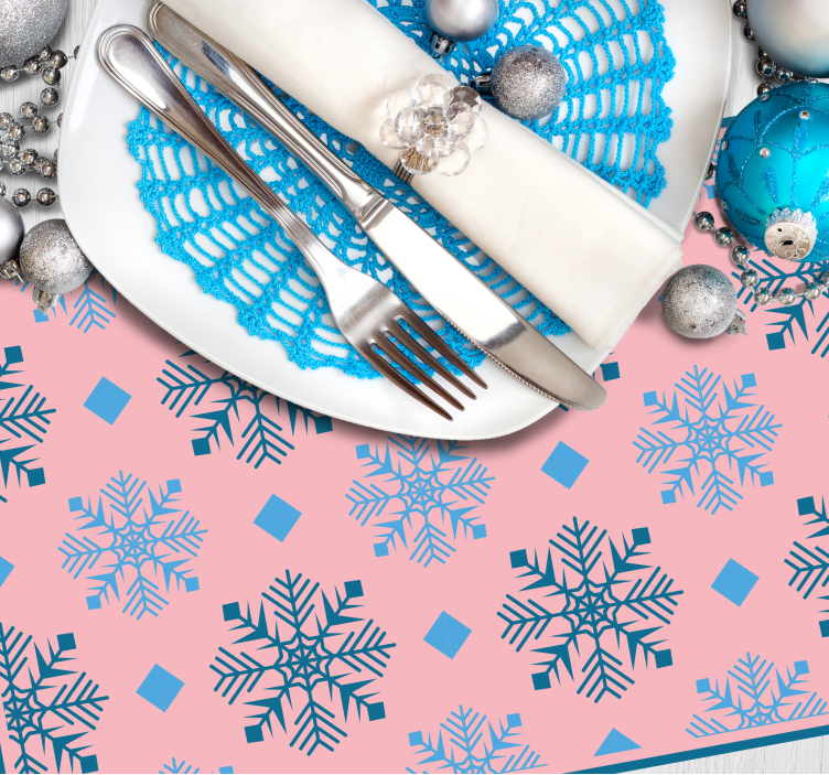 Christmas placemat snowflake pattern table setting - TenStickers