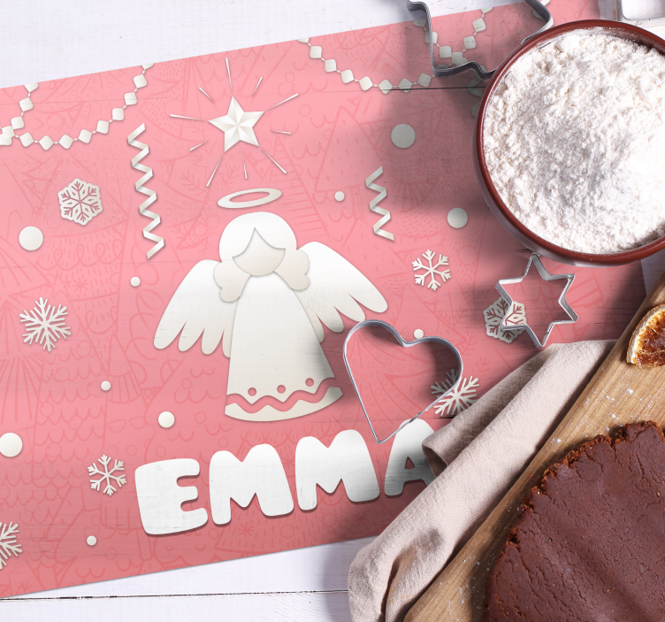 Christmas placemat with angel holiday design - TenStickers